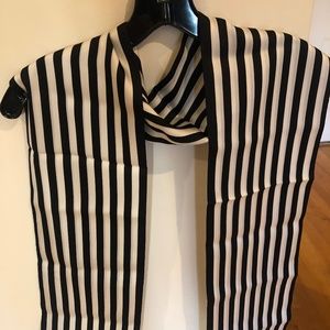 COACH Black & White Silk Scarf NWOT